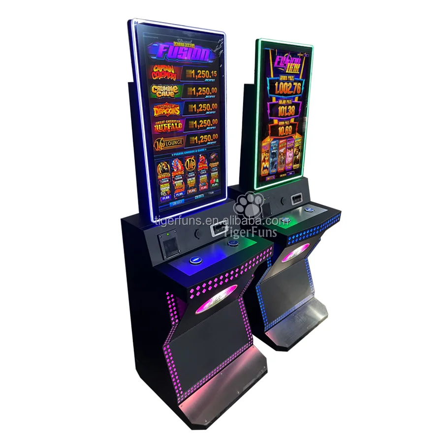 43 Inch Metal Flat Screen Skill Game Cabinet with Bill Acceptor English Support Optional Printer for Pinball Use