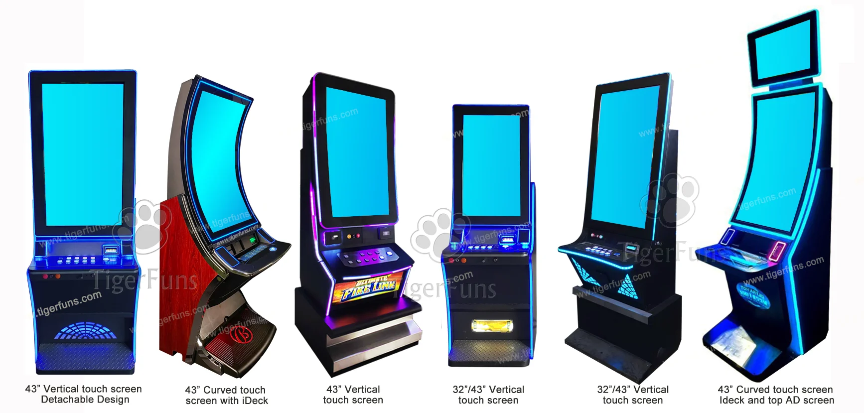 43 Inch Curved Screen Fusion 4/Fusion Link Game Cabinet with Bill Acceptor / Printer Optional for Sale