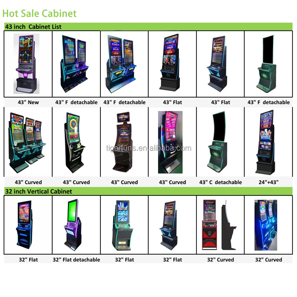 43 Inch Fusion 6 Vertical Touch Screen Skill Game Cabinet with Push Button Module and LED Light Bar for Sale