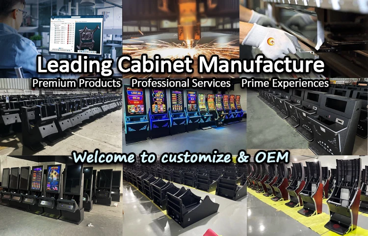 43 Inch Fusion 6 Vertical Touch Screen Skill Game Cabinet with Push Button Module and LED Light Bar for Sale